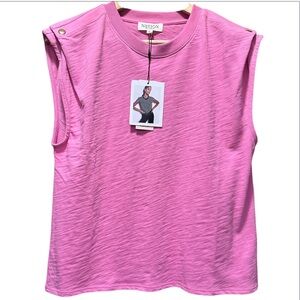 NATION Pink Sleeveless Muscle Top